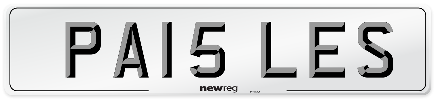 PA15 LES Number Plate from New Reg